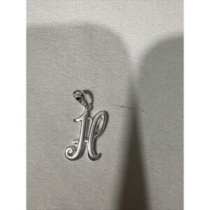 NEW H Letter Pendant Charm in 925 Sterling Silver Mens Womans T2190